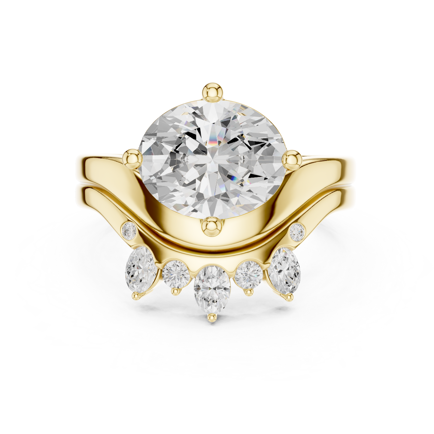 2.97 Ct 14k Solid Gold Oval & Round Shape Diamond With Side Stone Vintage Classic Occasionally Wear Diamond Ring for Girl - HIGHCARAT DIAMONDS