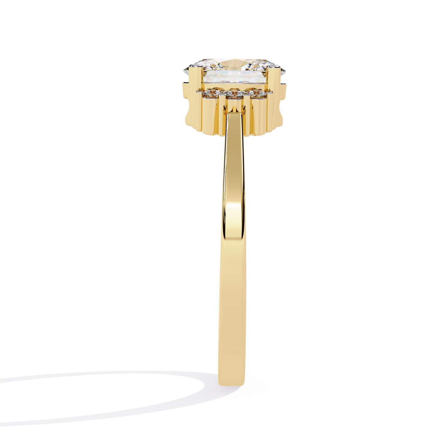 Oval Cut Diamond Cluster Halo Solitaire Ring