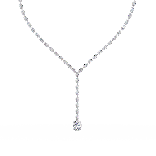 Oval Cut Drops Shape Lab Grown tennis Necklace - HIGHCARAT DIAMONDS