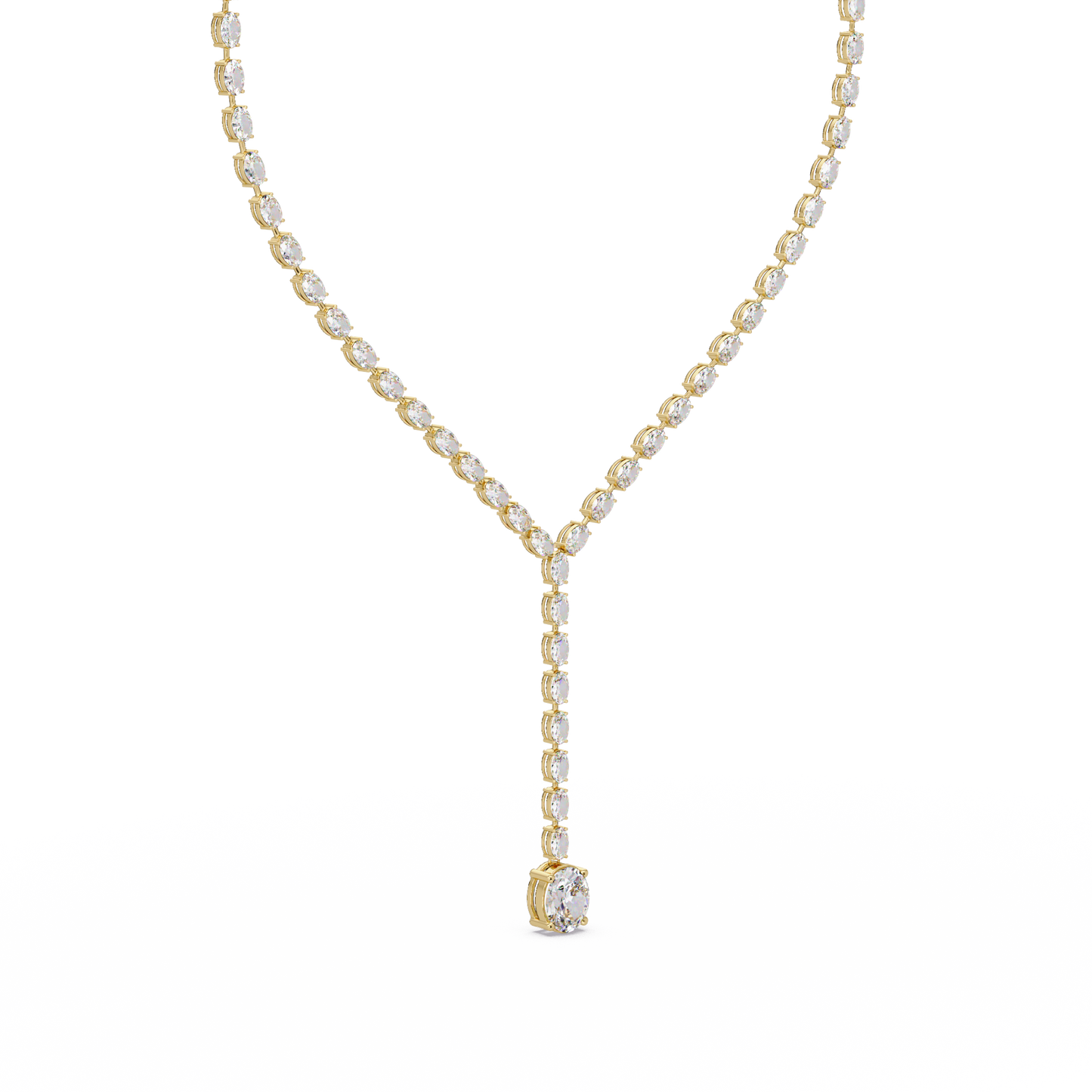 Oval Cut Drops Shape Lab Grown tennis Necklace - HIGHCARAT DIAMONDS