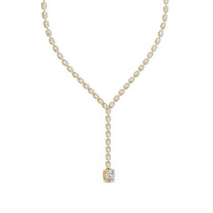 Oval Cut Drops Shape Lab Grown tennis Necklace - HIGHCARAT DIAMONDS