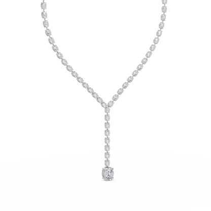 Oval Cut Drops Shape Lab Grown tennis Necklace - HIGHCARAT DIAMONDS