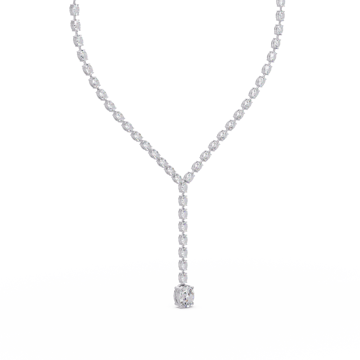 Oval Cut Drops Shape Lab Grown tennis Necklace - HIGHCARAT DIAMONDS