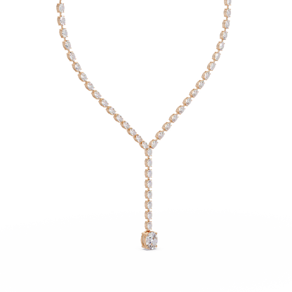Oval Cut Drops Shape Lab Grown tennis Necklace - HIGHCARAT DIAMONDS