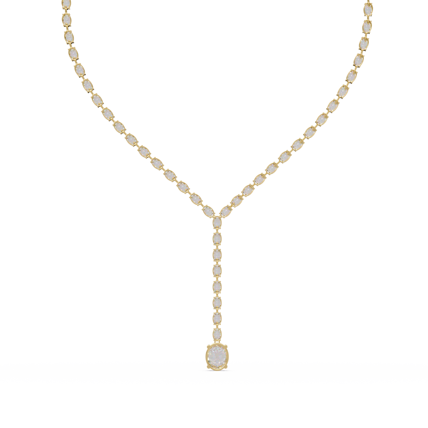 Oval Cut Drops Shape Lab Grown tennis Necklace - HIGHCARAT DIAMONDS