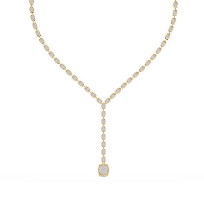 Oval Cut Drops Shape Lab Grown tennis Necklace - HIGHCARAT DIAMONDS