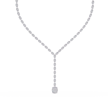 Oval Cut Drops Shape Lab Grown tennis Necklace - HIGHCARAT DIAMONDS