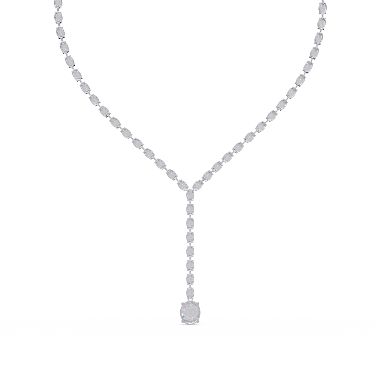 Oval Cut Drops Shape Lab Grown tennis Necklace - HIGHCARAT DIAMONDS