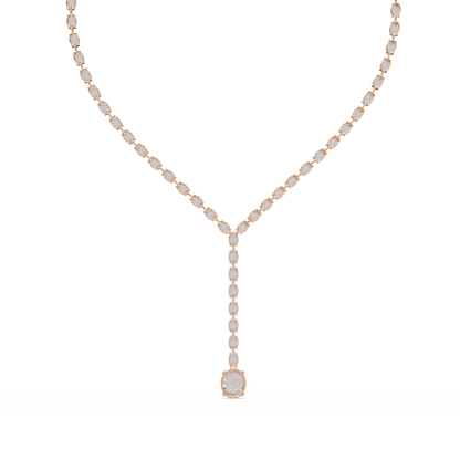 Oval Cut Drops Shape Lab Grown tennis Necklace - HIGHCARAT DIAMONDS