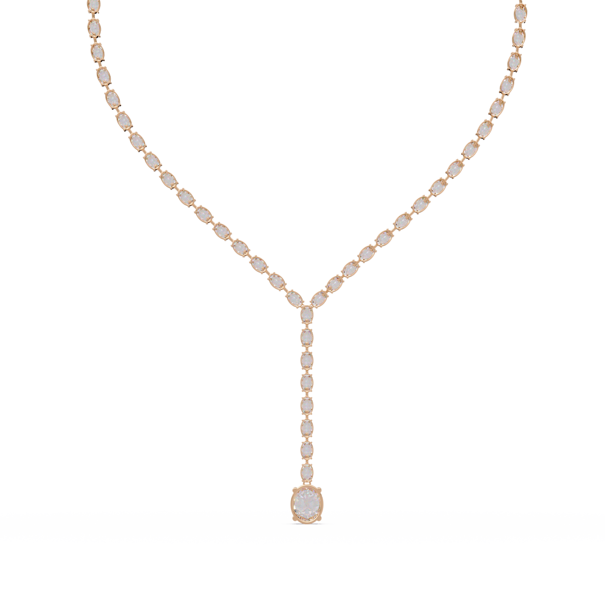 Oval Cut Drops Shape Lab Grown tennis Necklace - HIGHCARAT DIAMONDS