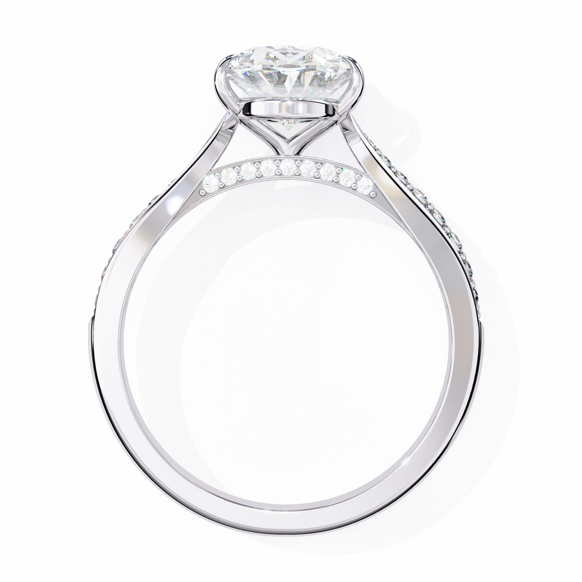 Oval Cut Lab Diamond Engagement Ring - HIGHCARAT DIAMONDS