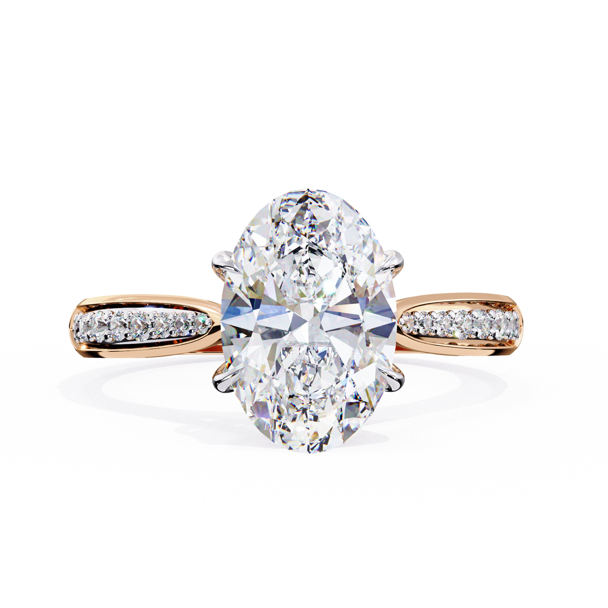 Oval Cut Lab Diamond Engagement Ring - HIGHCARAT DIAMONDS