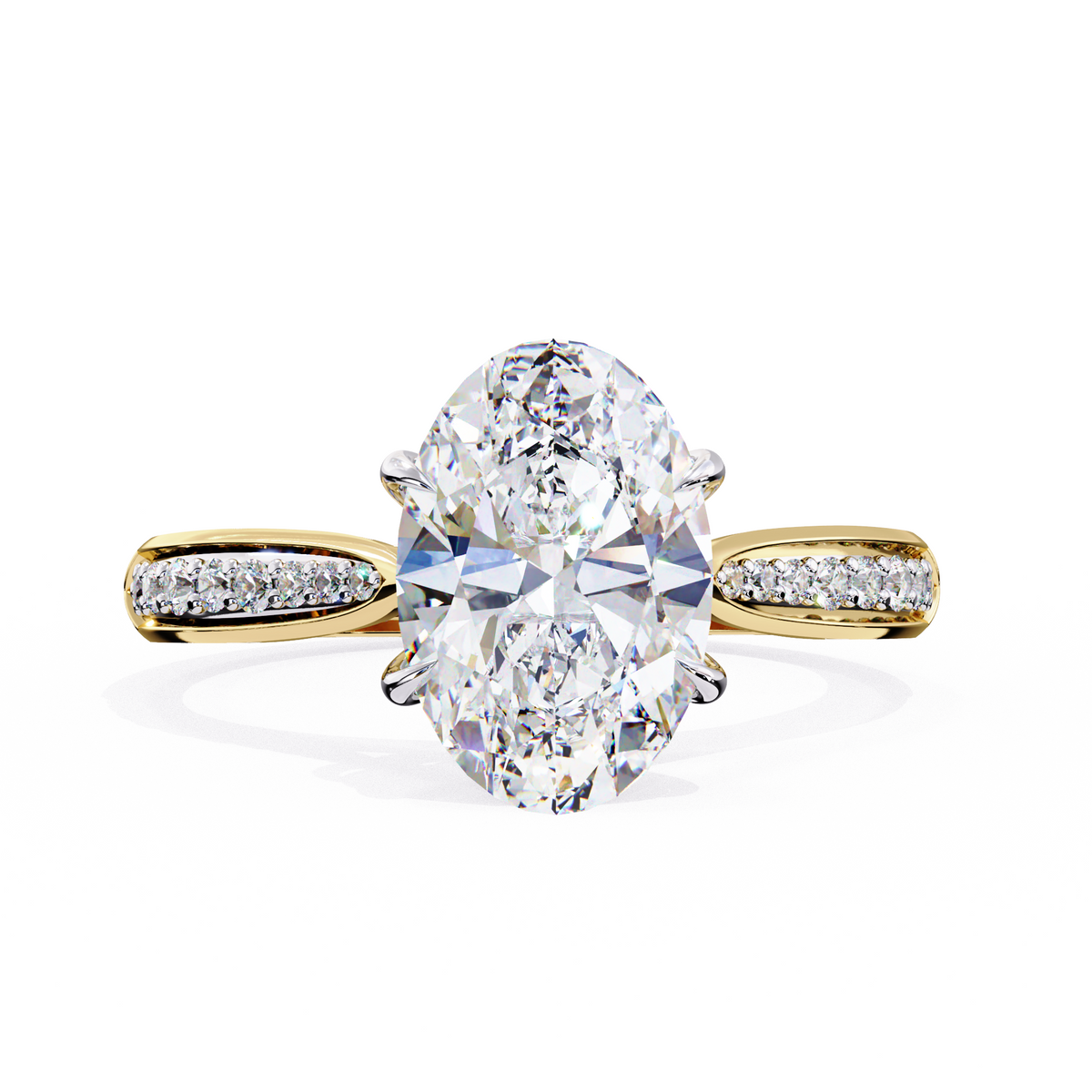 Oval Cut Lab Diamond Engagement Ring - HIGHCARAT DIAMONDS