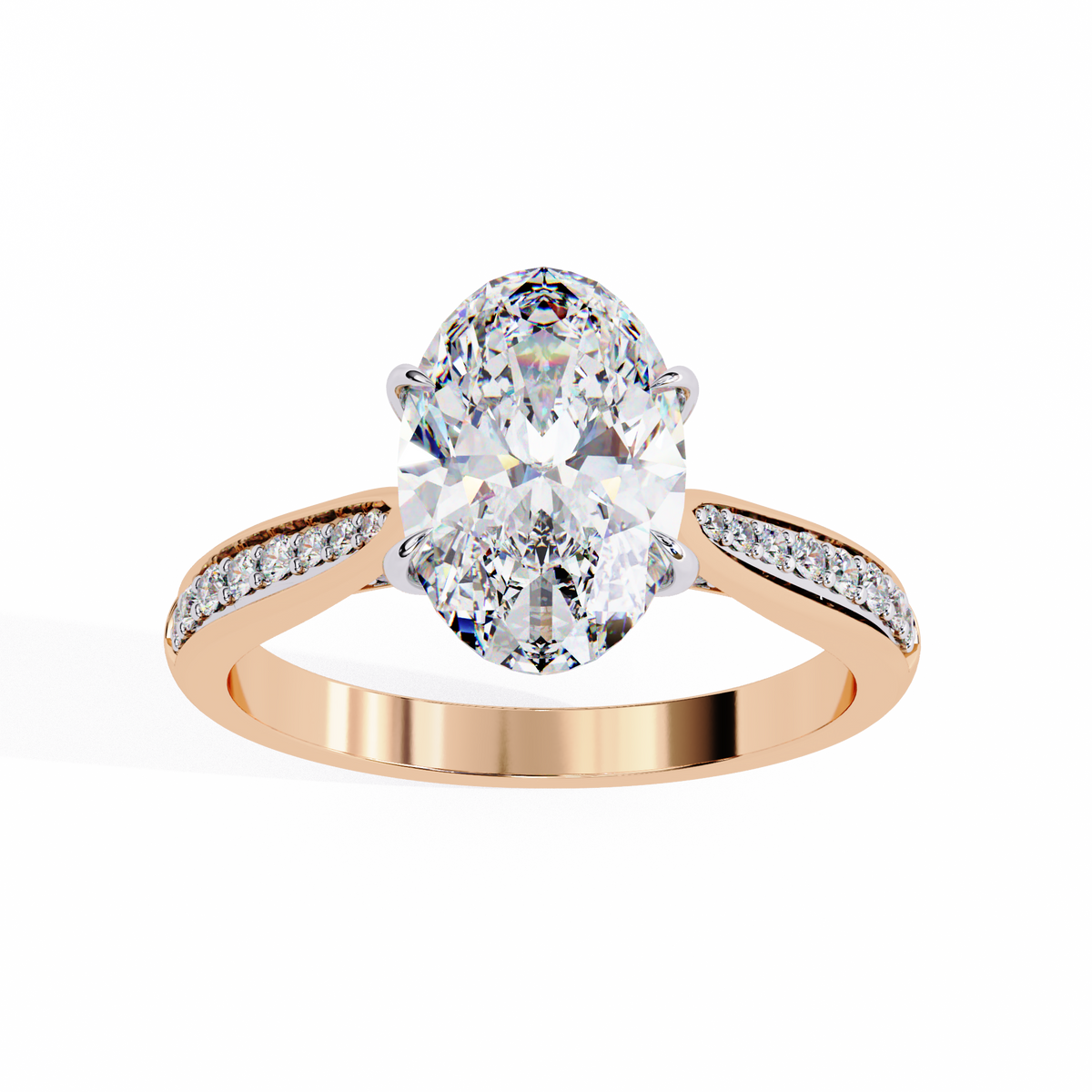 Oval Cut Lab Diamond Engagement Ring - HIGHCARAT DIAMONDS