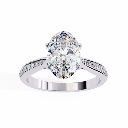 Oval Cut Lab Diamond Engagement Ring