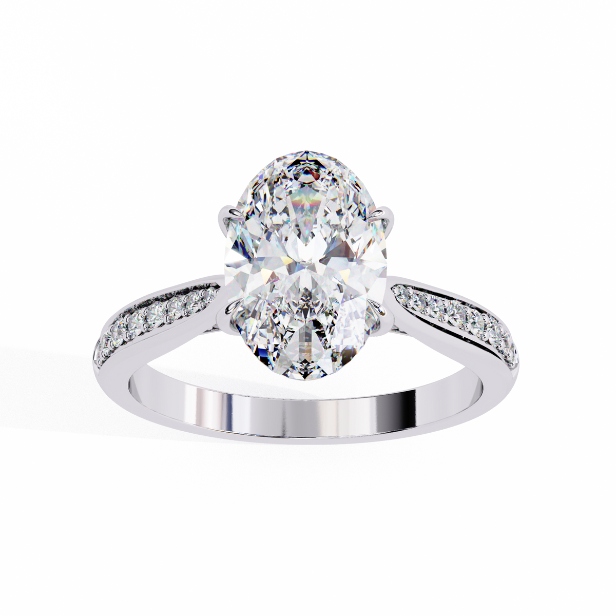 Oval Cut Lab Diamond Engagement Ring - HIGHCARAT DIAMONDS