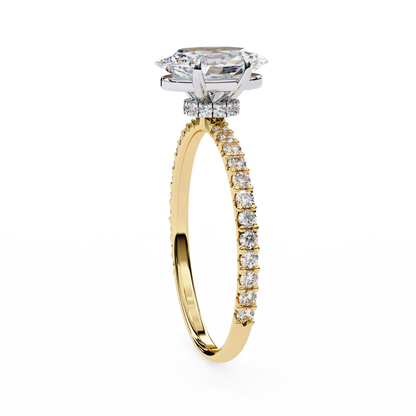Oval Cut Lab Diamond Solitaire Accent Ring
