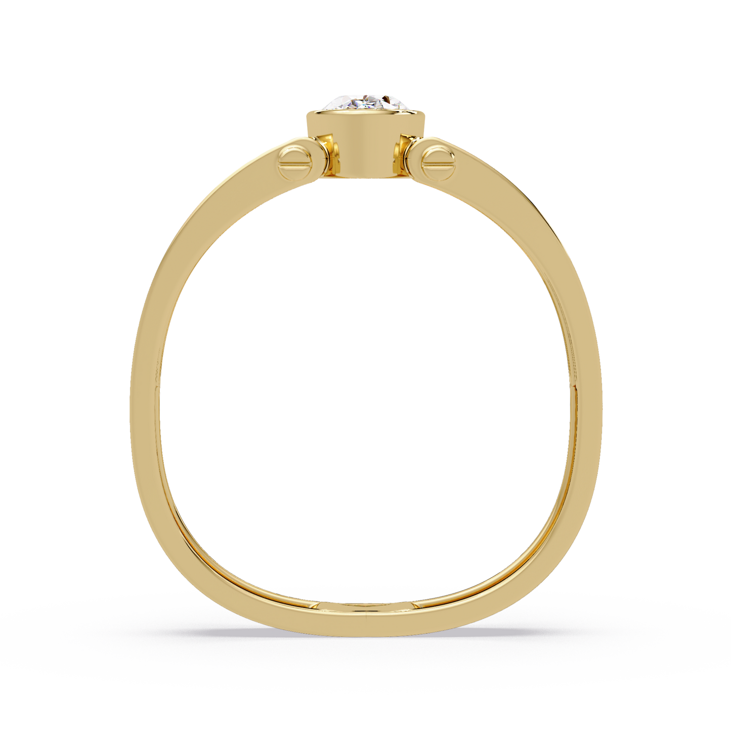Oval Cut Lab Grown Diamond Floating Bezel Ring - HIGHCARAT DIAMONDS