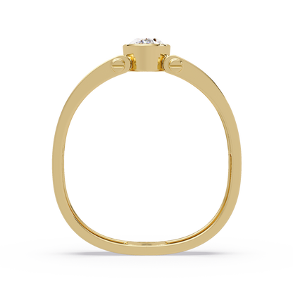 Oval Cut Lab Grown Diamond Floating Bezel Ring - HIGHCARAT DIAMONDS