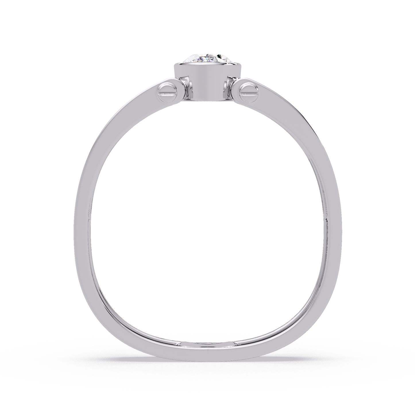 Oval Cut Lab Grown Diamond Floating Bezel Ring - HIGHCARAT DIAMONDS