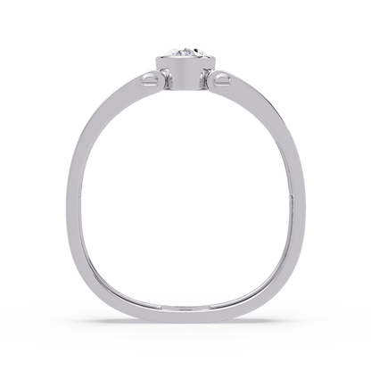 Oval Cut Lab Grown Diamond Floating Bezel Ring - HIGHCARAT DIAMONDS