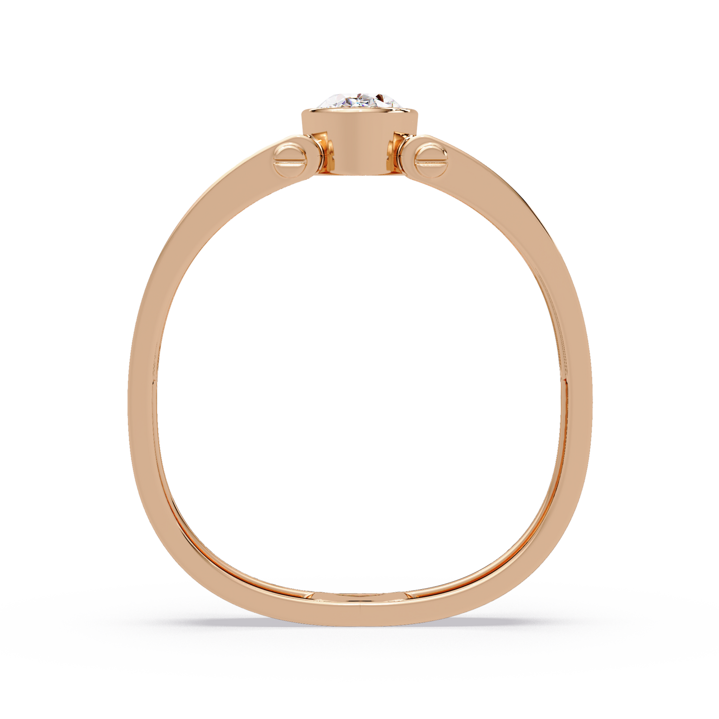 Oval Cut Lab Grown Diamond Floating Bezel Ring - HIGHCARAT DIAMONDS