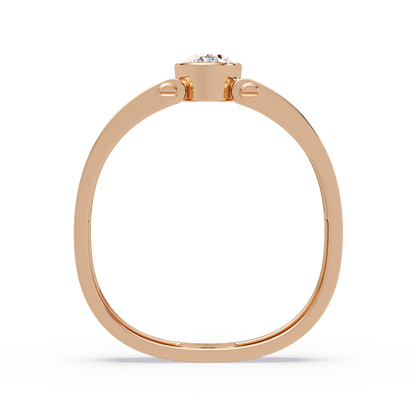 Oval Cut Lab Grown Diamond Floating Bezel Ring - HIGHCARAT DIAMONDS
