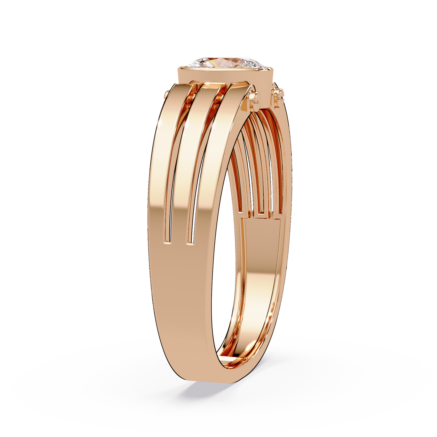 Oval Cut Lab Grown Diamond Floating Bezel Ring - HIGHCARAT DIAMONDS