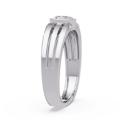 Oval Cut Lab Grown Diamond Floating Bezel Ring - HIGHCARAT DIAMONDS