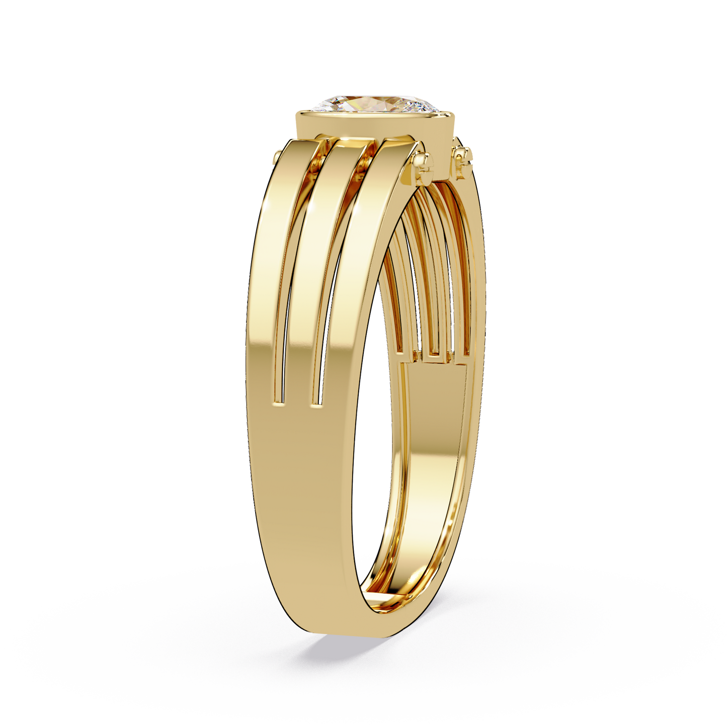 Oval Cut Lab Grown Diamond Floating Bezel Ring - HIGHCARAT DIAMONDS