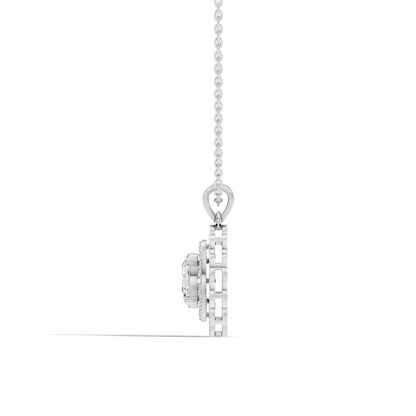 Halo Classic Round Pendant with 1.39 Ct Oval Cut Lab-Grown Diamond Jewelry for Her - HIGHCARAT DIAMONDS