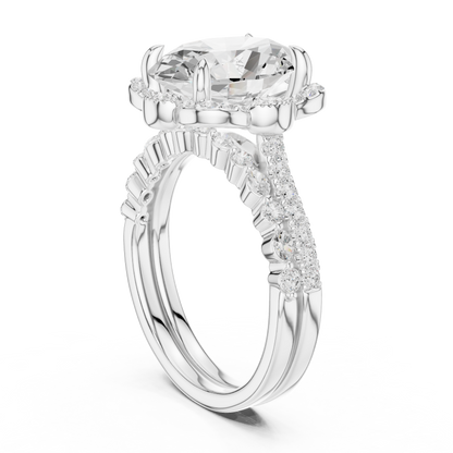 3.58 Ct Oval Marquise & Round Lab Grown Diamond Very Esthetical Party Wear Diamond Ring For Her - HIGHCARAT DIAMONDS