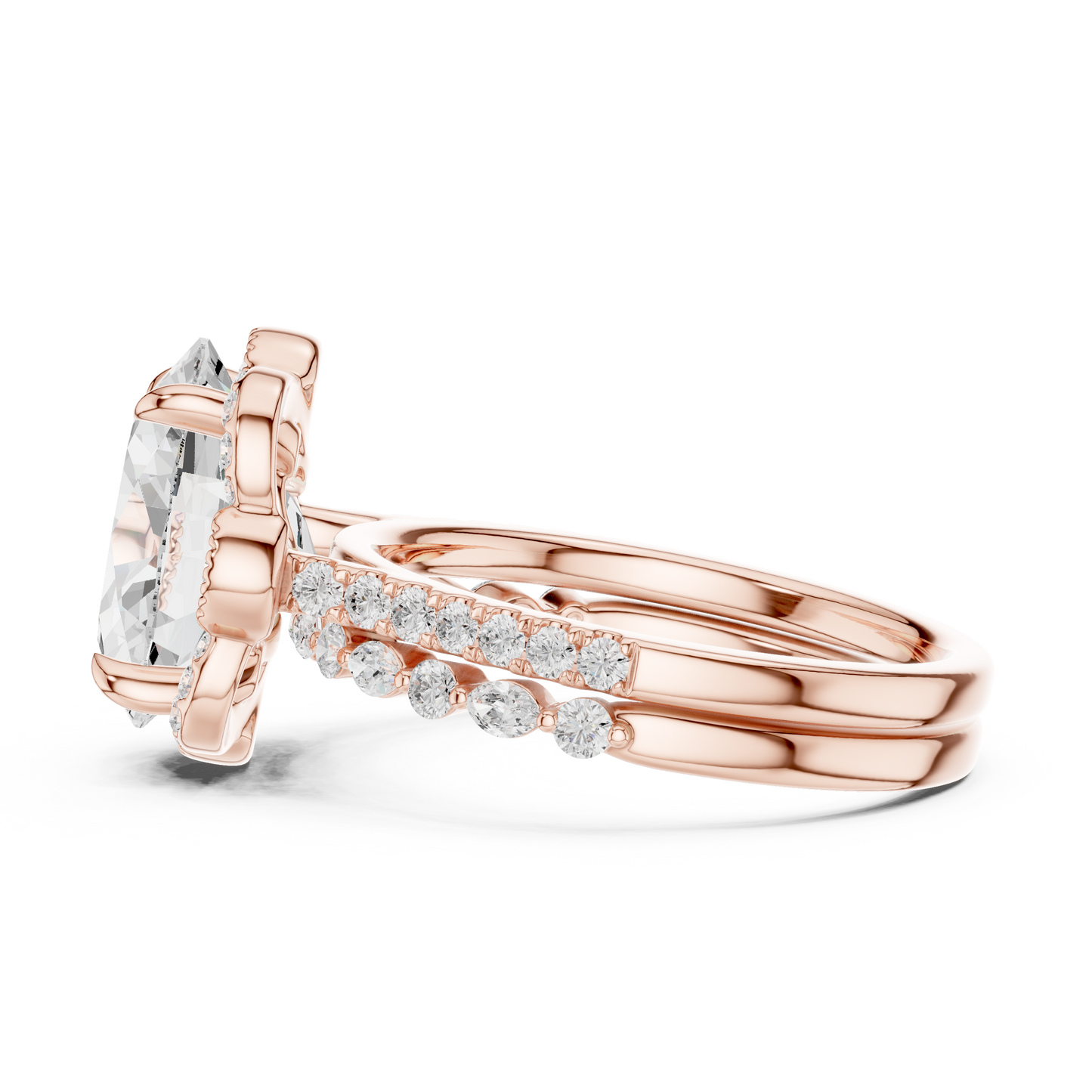 3.58 Ct Oval Marquise & Round Lab Grown Diamond Very Esthetical Party Wear Diamond Ring For Her - HIGHCARAT DIAMONDS