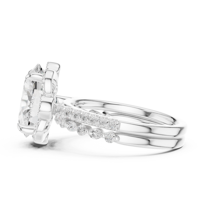 3.58 Ct Oval Marquise & Round Lab Grown Diamond Very Esthetical Party Wear Diamond Ring For Her - HIGHCARAT DIAMONDS