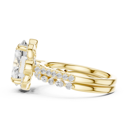 3.58 Ct Oval Marquise & Round Lab Grown Diamond Very Esthetical Party Wear Diamond Ring For Her - HIGHCARAT DIAMONDS