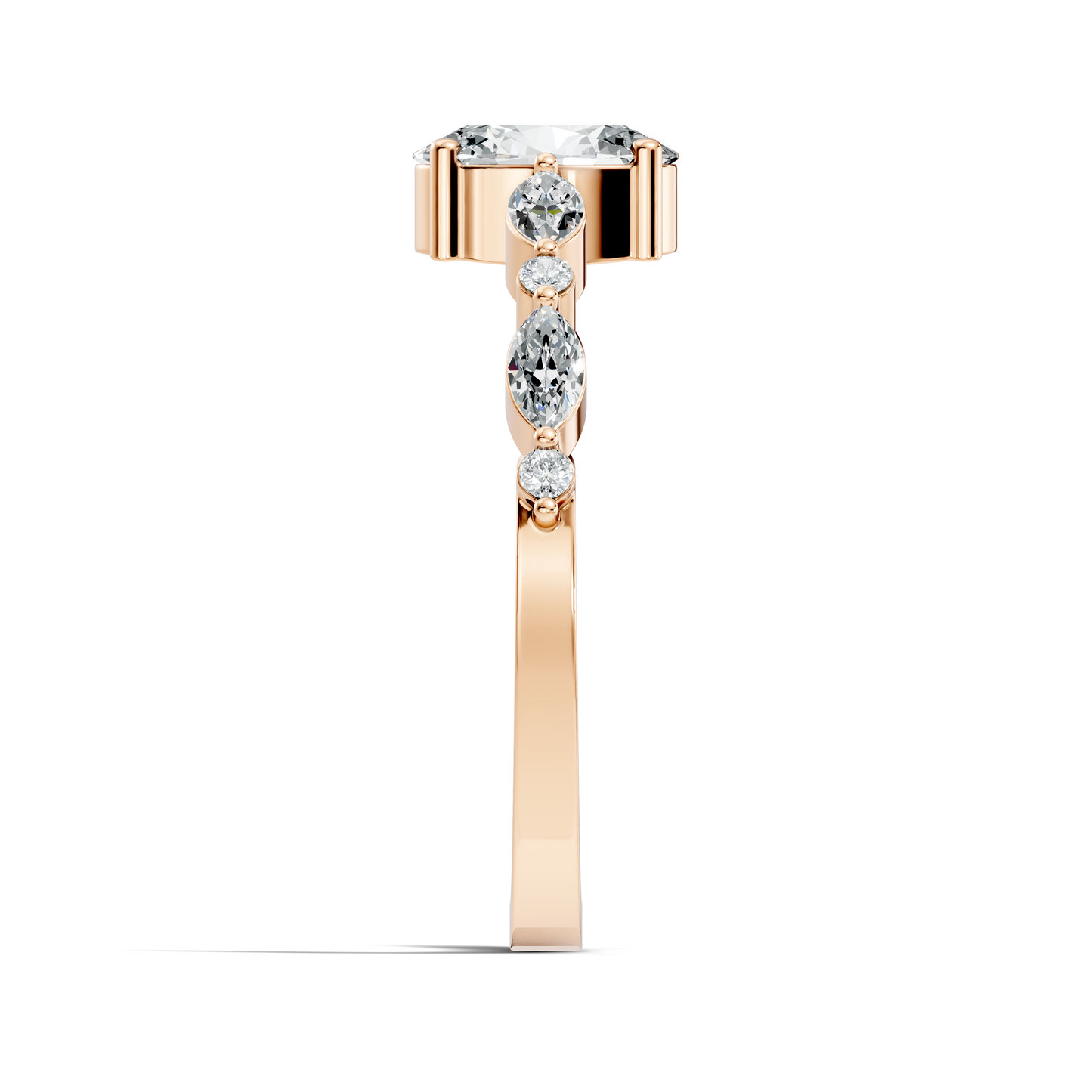 Oval, Marquise and Round Cut 1.20Ct Lab Grown Diamond Minimalist Dainty Stunning Wedding Ring For Women's - HIGHCARAT DIAMONDS