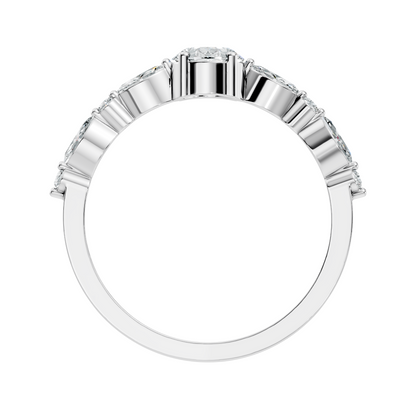 Oval, Marquise and Round Cut 1.20Ct Lab Grown Diamond Minimalist Dainty Stunning Wedding Ring For Women's - HIGHCARAT DIAMONDS