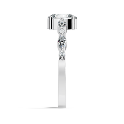 Oval, Marquise and Round Cut 1.20Ct Lab Grown Diamond Minimalist Dainty Stunning Wedding Ring For Women's - HIGHCARAT DIAMONDS