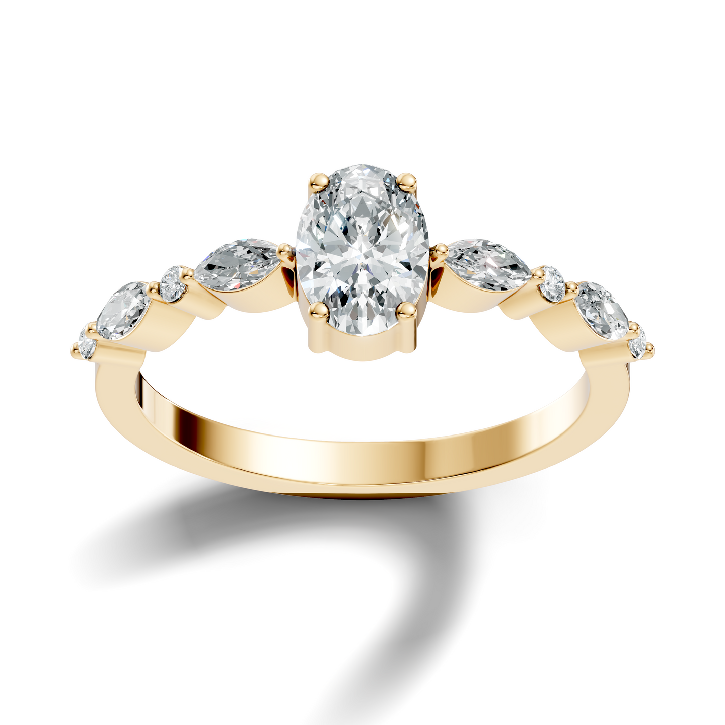 Oval, Marquise and Round Cut 1.20Ct Lab Grown Diamond Minimalist Dainty Stunning Wedding Ring For Women's - HIGHCARAT DIAMONDS