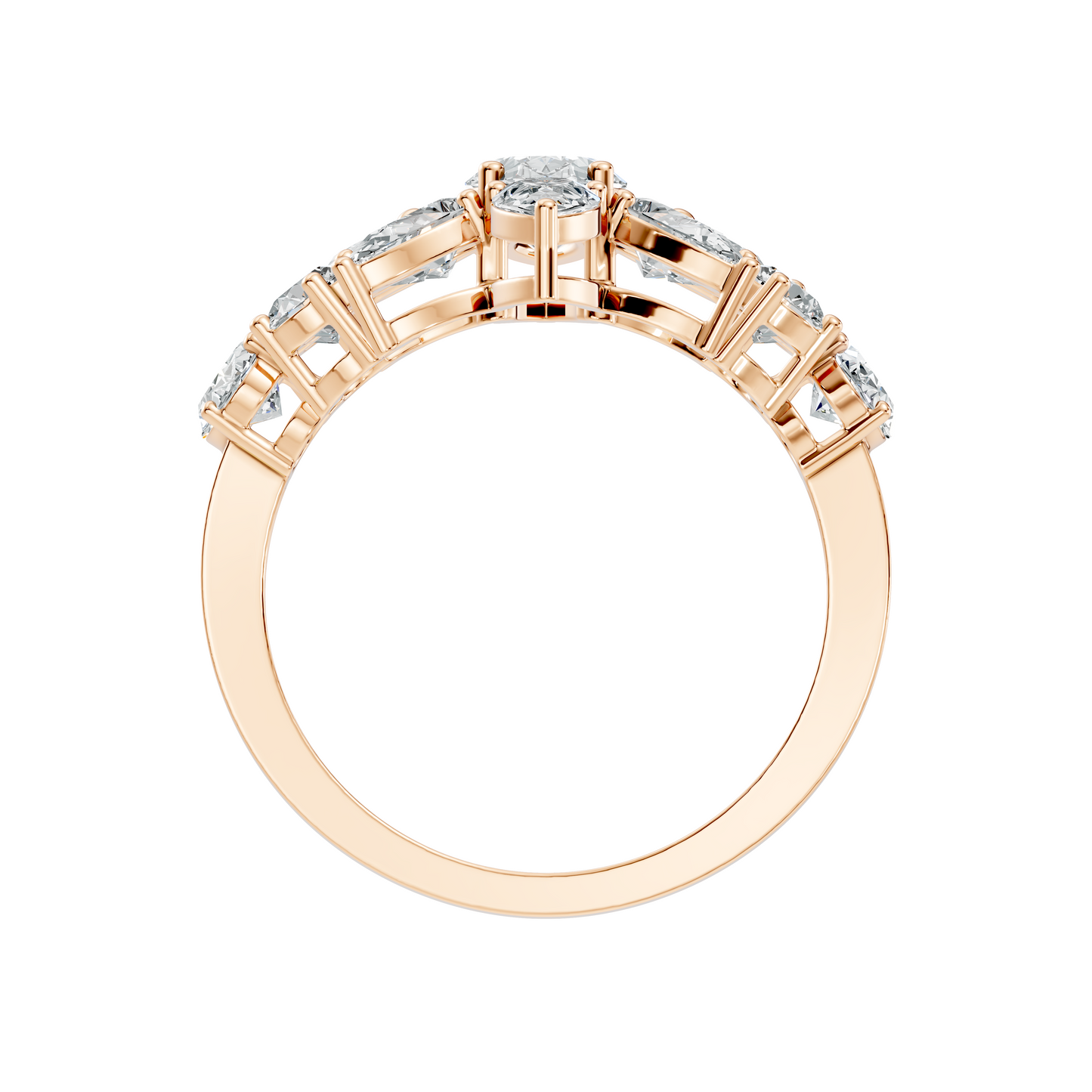 3.55Ct Oval, Pear and Round Cut Top Grade Diamond Antique Delicate Vintage Bridesmaid Ring For Women's - HIGHCARAT DIAMONDS