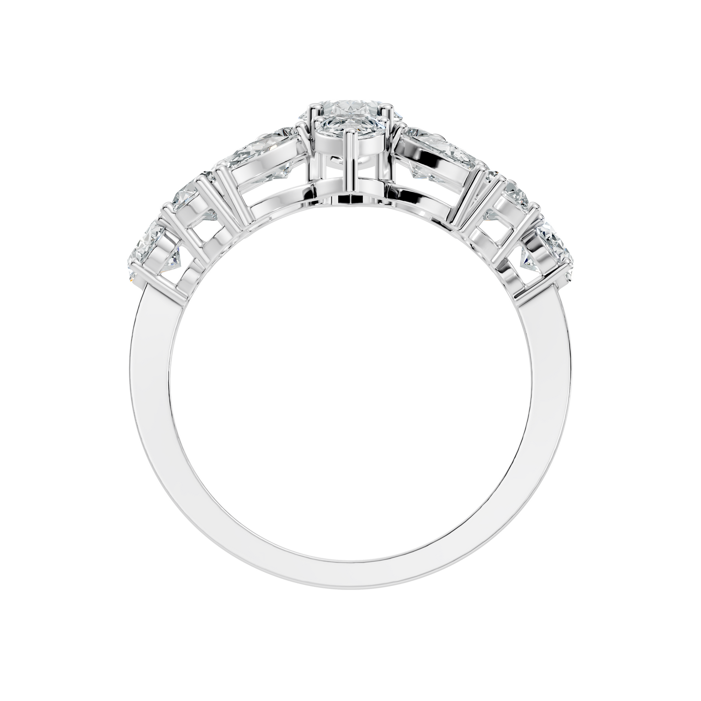 3.55Ct Oval, Pear and Round Cut Top Grade Diamond Antique Delicate Vintage Bridesmaid Ring For Women's - HIGHCARAT DIAMONDS