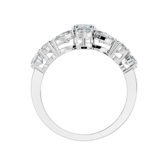 3.55Ct Oval, Pear and Round Cut Top Grade Diamond Antique Delicate Vintage Bridesmaid Ring For Women's - HIGHCARAT DIAMONDS