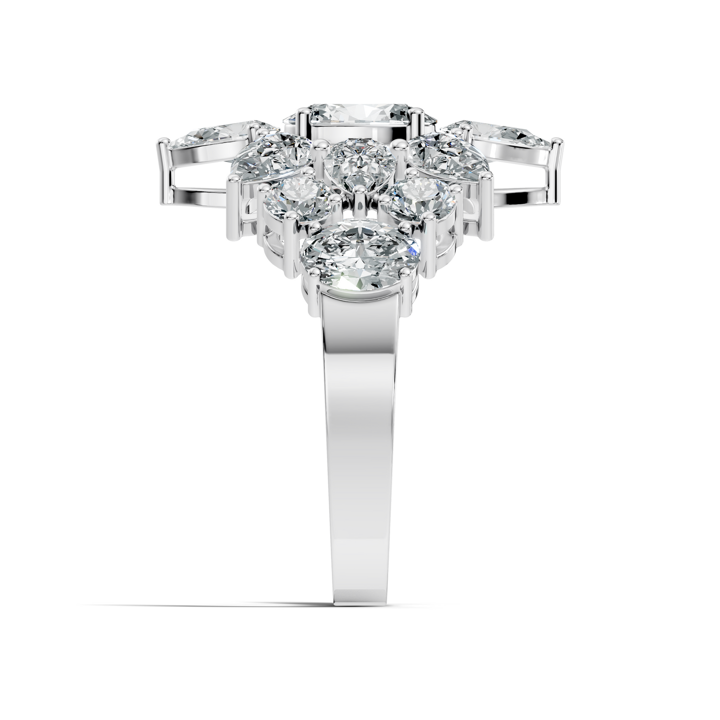 3.55Ct Oval, Pear and Round Cut Top Grade Diamond Antique Delicate Vintage Bridesmaid Ring For Women's - HIGHCARAT DIAMONDS