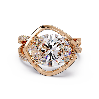 Oval Cut Lab Grown Diamond Open Frame Side Accent Ring - HIGHCARAT DIAMONDS