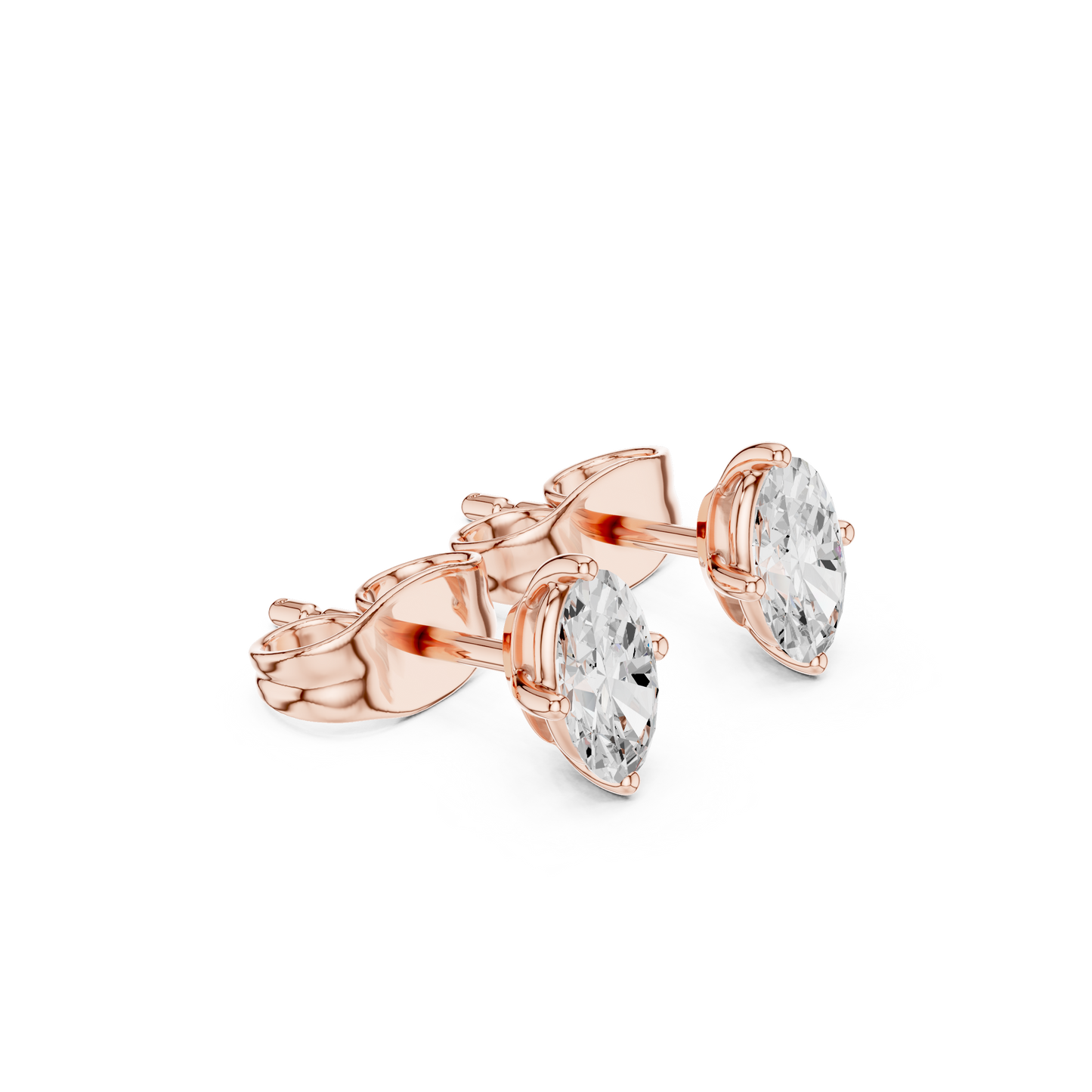 Oval Shape Lab Grown Diamond Antique Delicate Dainty Elegant Party Wear Stud Earring For Women's - HIGHCARAT DIAMONDS