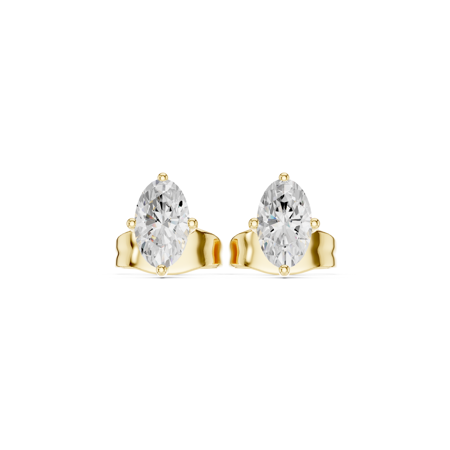 Oval Shape Lab Grown Diamond Antique Delicate Dainty Elegant Party Wear Stud Earring For Women's - HIGHCARAT DIAMONDS
