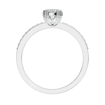 1.24Ct Oval and Round Cut High Quality  Diamond Unique Half Eternity Vintage Dainty Ring For Women's - HIGHCARAT DIAMONDS