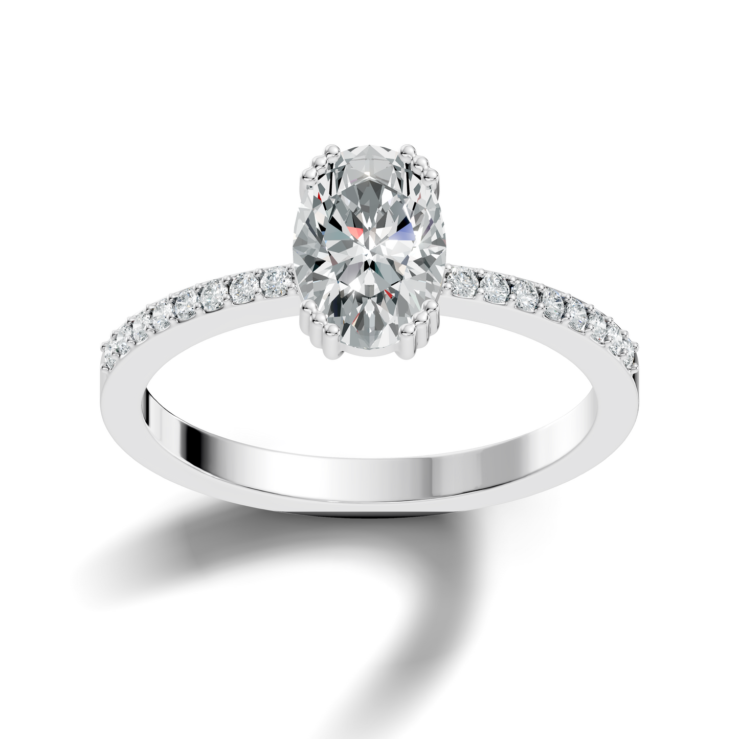 1.24Ct Oval and Round Cut High Quality  Diamond Unique Half Eternity Vintage Dainty Ring For Women's - HIGHCARAT DIAMONDS