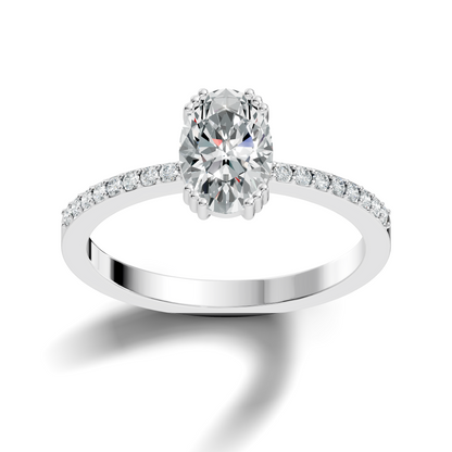 1.24Ct Oval and Round Cut High Quality  Diamond Unique Half Eternity Vintage Dainty Ring For Women's - HIGHCARAT DIAMONDS
