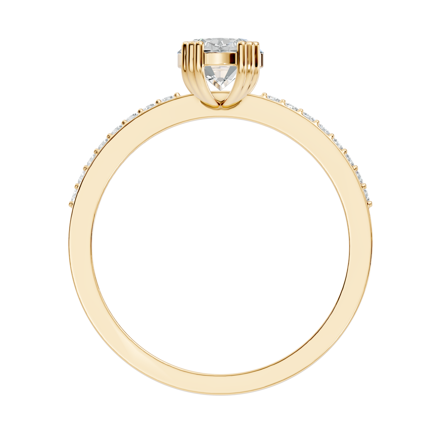 1.24Ct Oval and Round Cut High Quality  Diamond Unique Half Eternity Vintage Dainty Ring For Women's - HIGHCARAT DIAMONDS